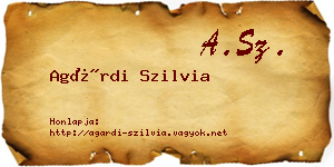Agárdi Szilvia névjegykártya
